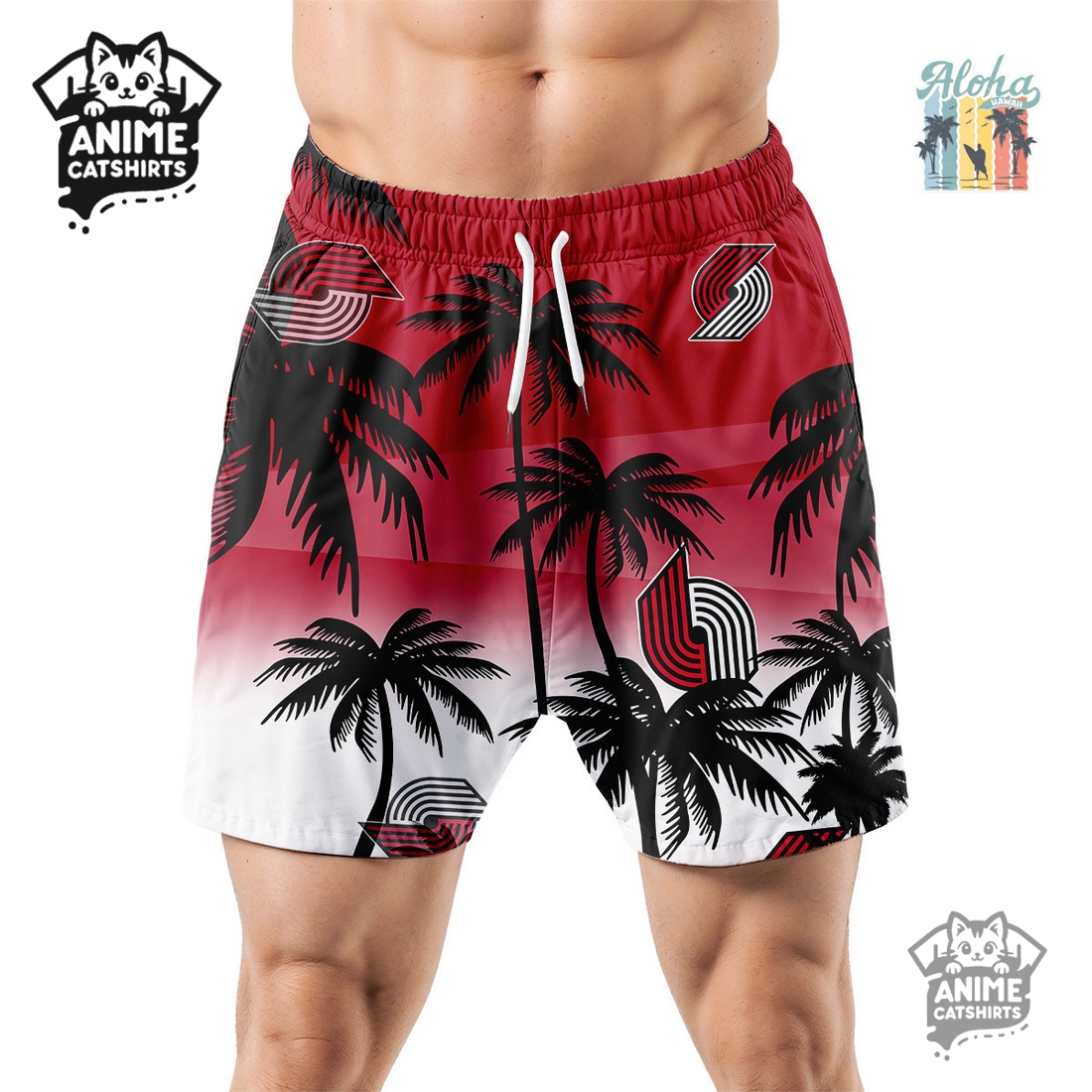 Portland Trail Blazers NBA Aloha Shirt Portland Trail Blazers NBA Aloha Shirt