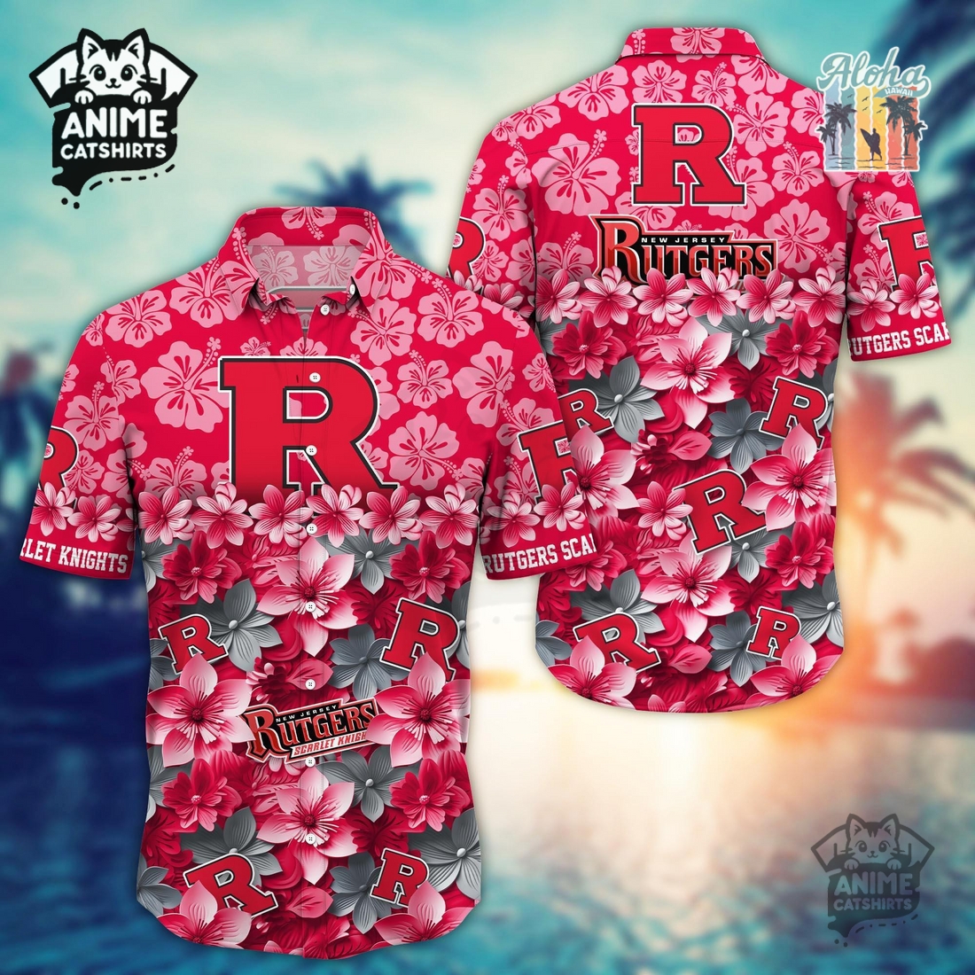 Rutgers Scarlet Knights 3 Sports Hawaiian Shirt