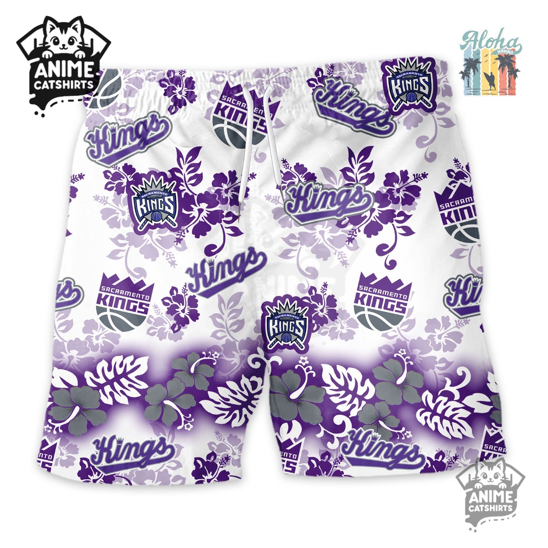 Sacramento Kings Aloha Paradise NHL Hawaiian Short Sacramento Kings Aloha Paradise NHL Hawaiian Short