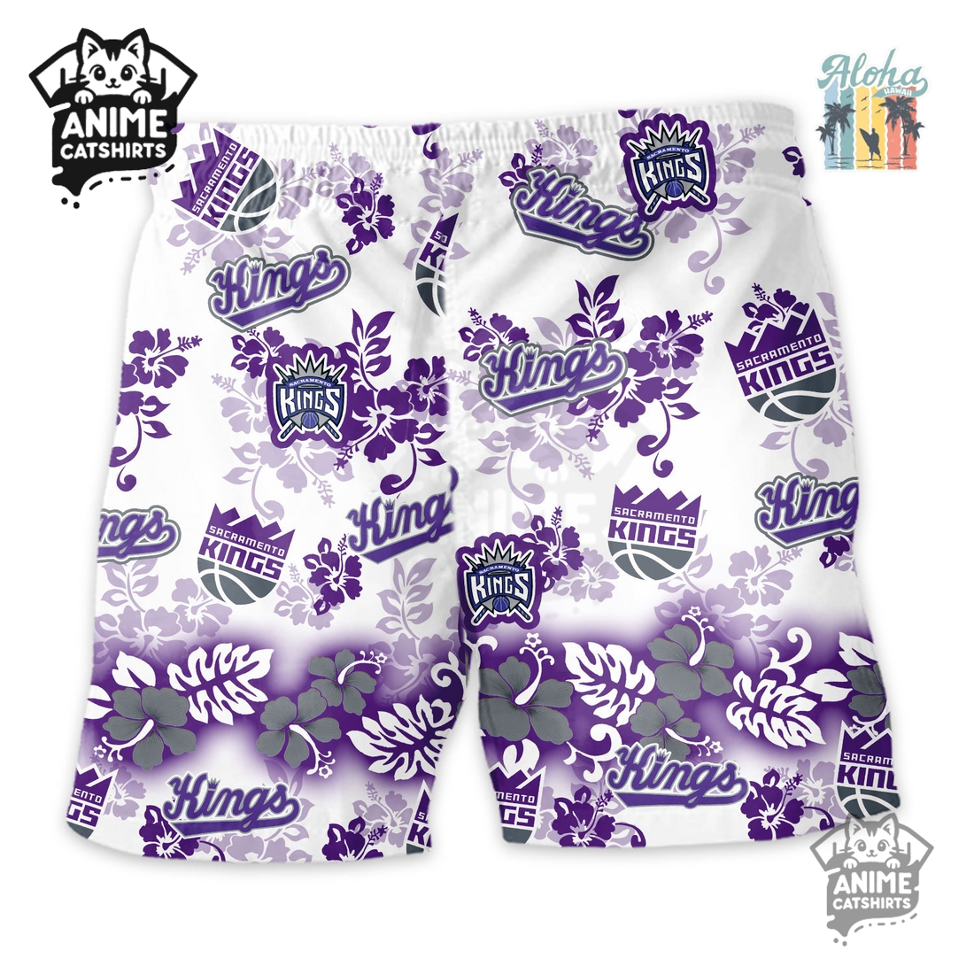 Sacramento Kings Aloha Paradise NHL Hawaiian Short Sacramento Kings Aloha Paradise NHL Hawaiian Short