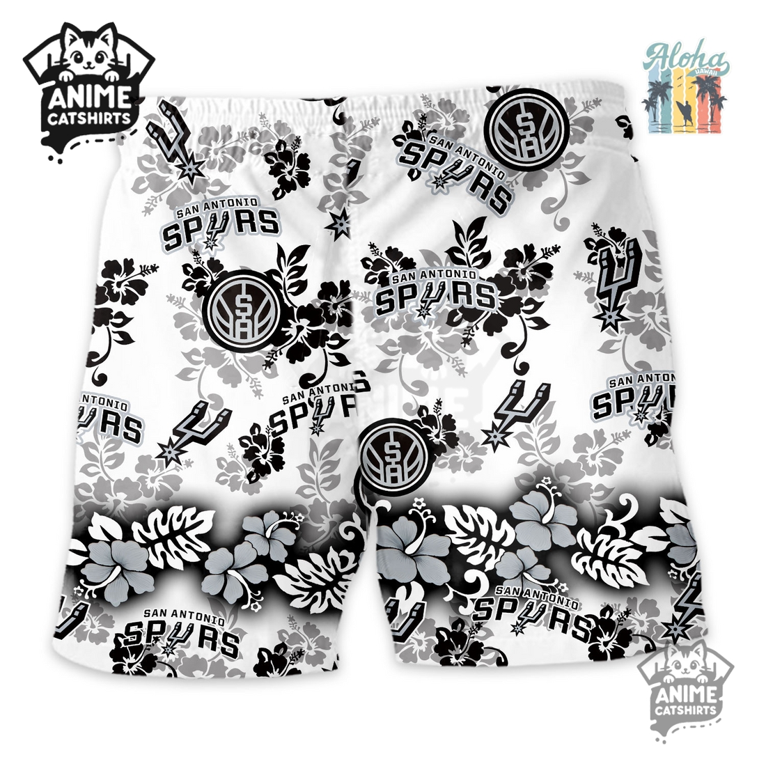 San Antonio Spurs Aloha Paradise NBA Hawaiian Short San Antonio Spurs Aloha Paradise NBA Hawaiian Short