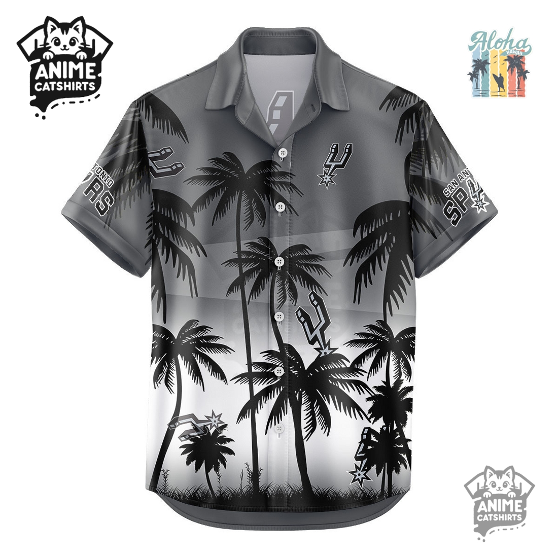 San Antonio Spurs NBA Aloha Shirt San Antonio Spurs NBA Aloha Shirt