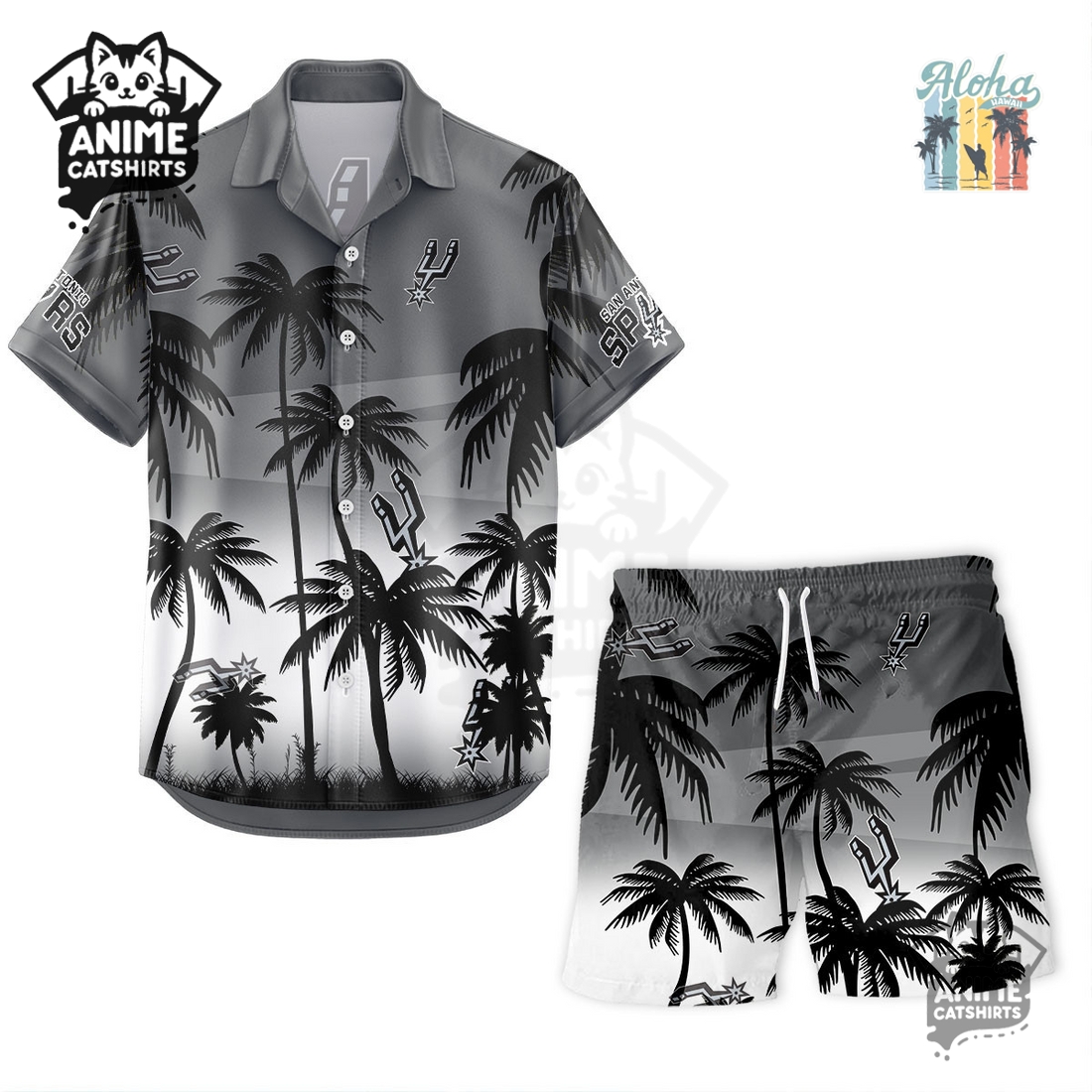 San Antonio Spurs NBA Aloha Shirt San Antonio Spurs NBA Aloha Shirt