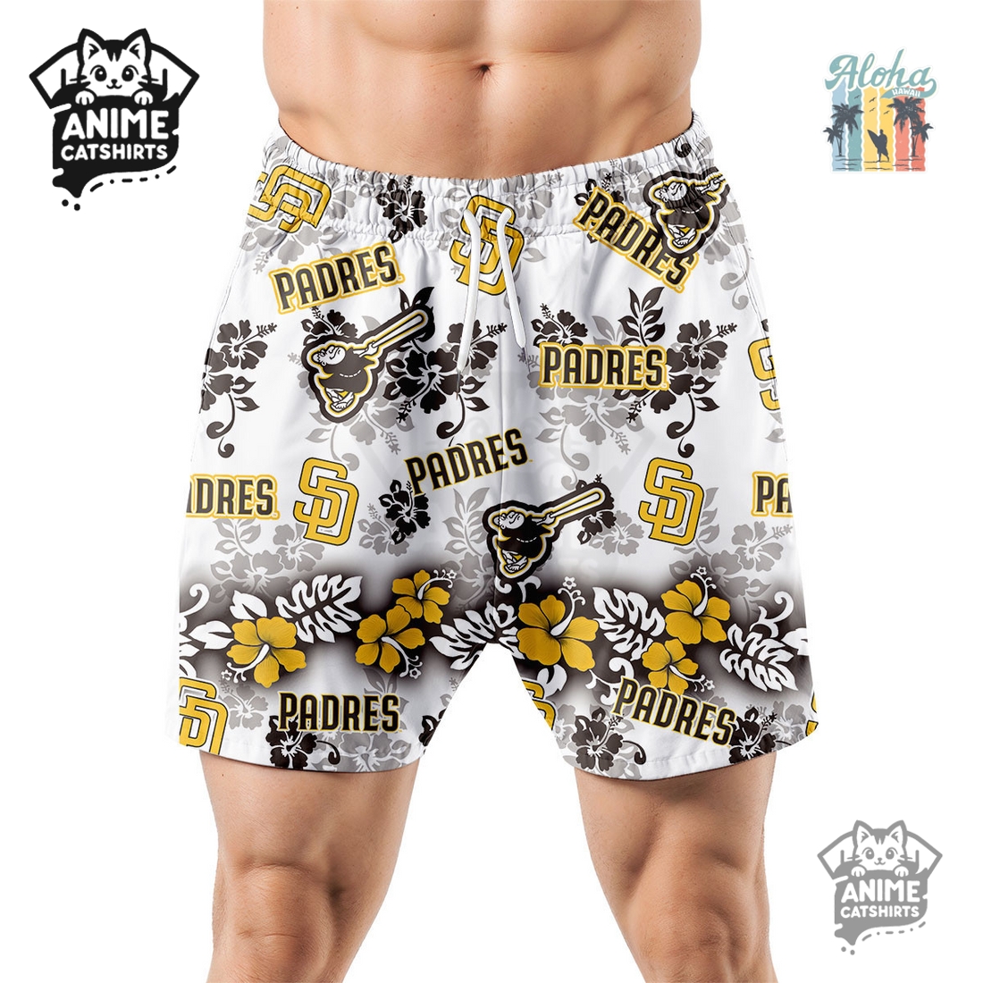 Detroit Pistons Aloha Paradise NBA Hawaiian Short