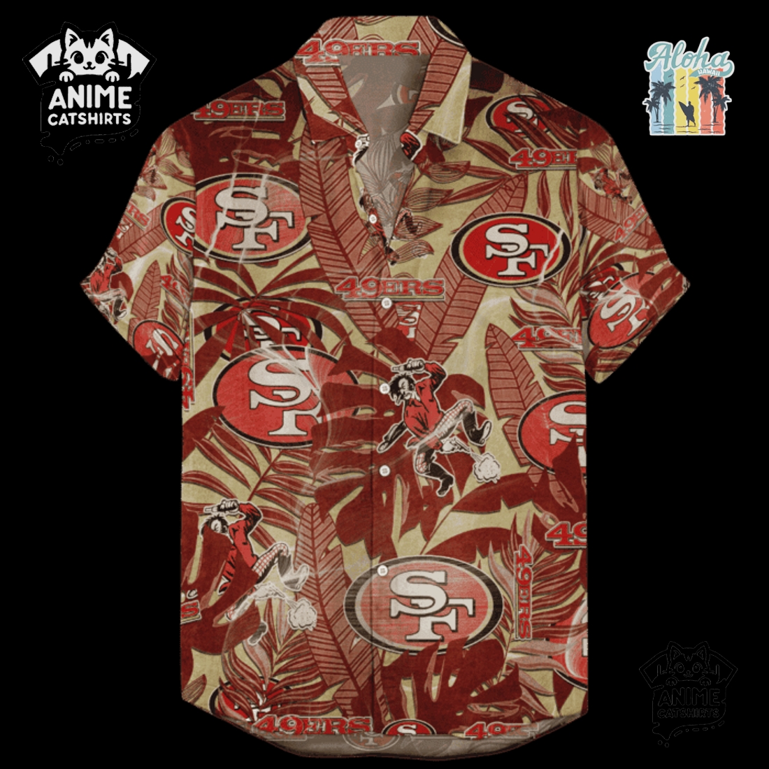 San Francisco 49ers Retro Logo Revolutions NFL Hawaiian Shirt
