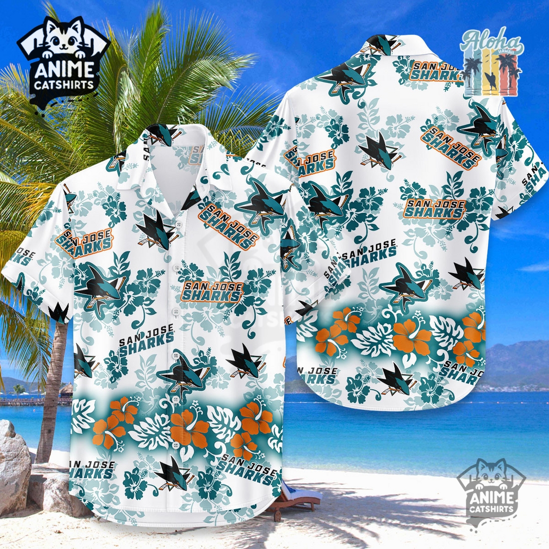 San Jose Sharks Aloha Paradise NHL Hawaiian Shirt San Jose Sharks Aloha Paradise NHL Hawaiian Shirt