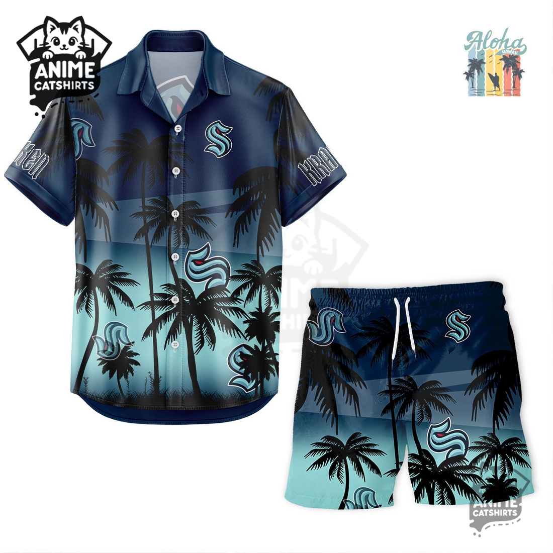 Seattle Kraken NHL Aloha Shirt Seattle Kraken NHL Aloha Shirt