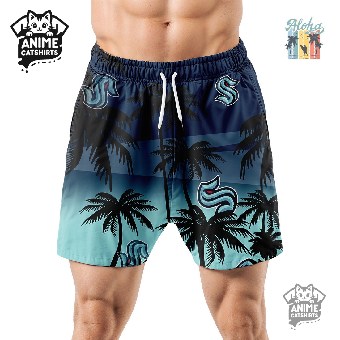 Seattle Kraken NHL Aloha Shirt Seattle Kraken NHL Aloha Shirt