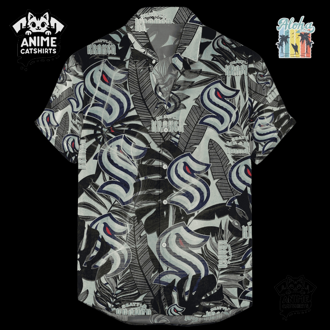 Seattle Kraken Men’s NHL Hawaiian Shirt Seattle Kraken Men’s NHL Hawaiian Shirt
