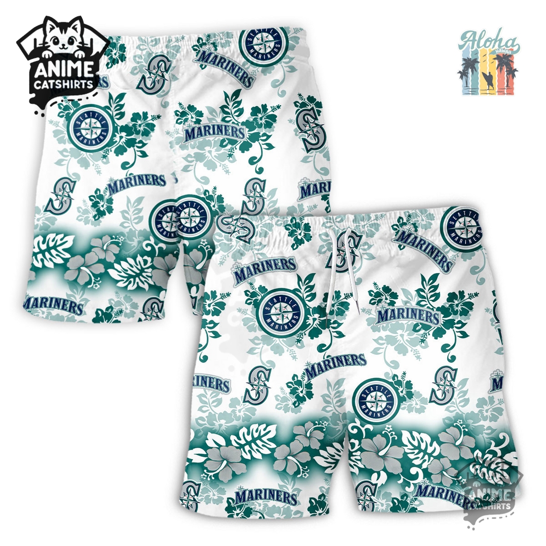 Seattle Mariners Aloha Paradise Hawaiian Short