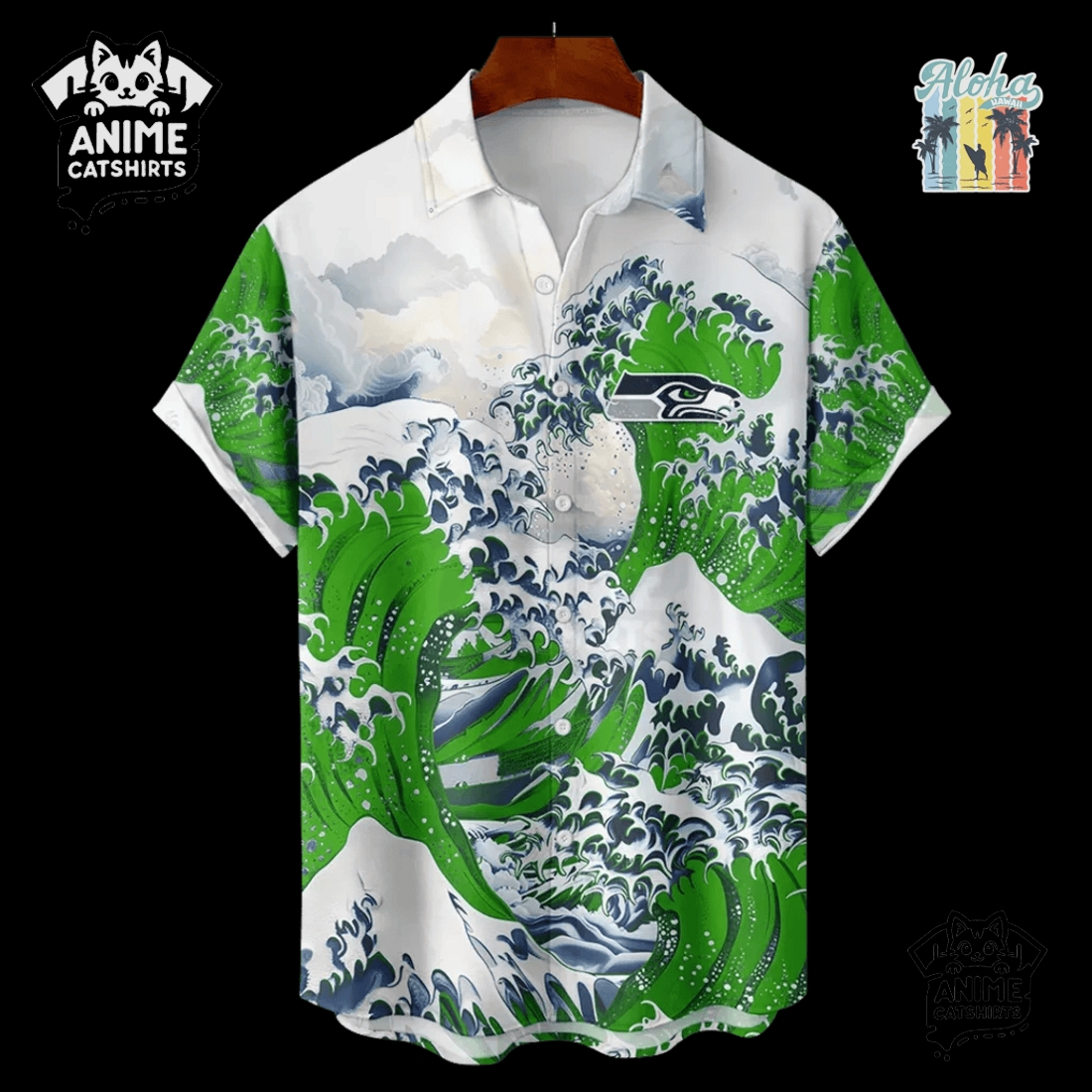 Seattle Seahawks Great Wave NFL Hawaiian Shirt