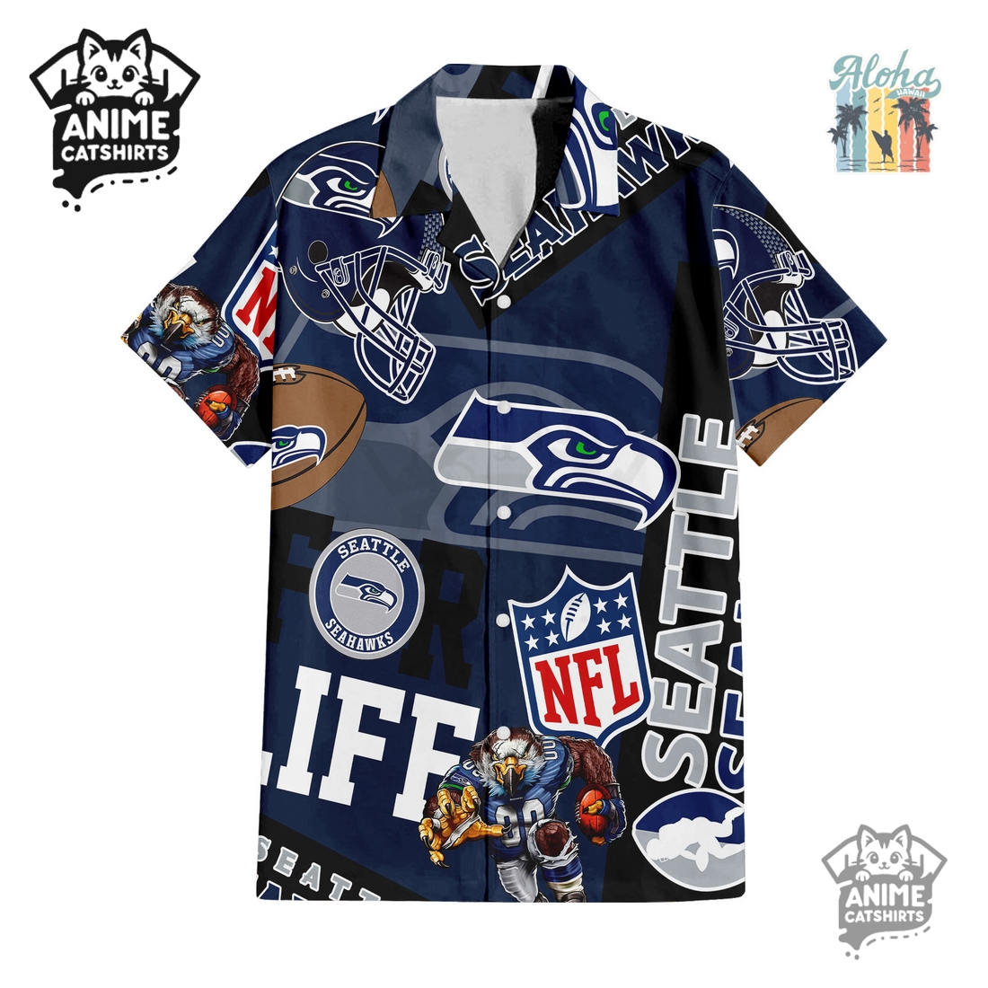 Seattle Seahawks NFL Aloha Shirt & Shorts Set
