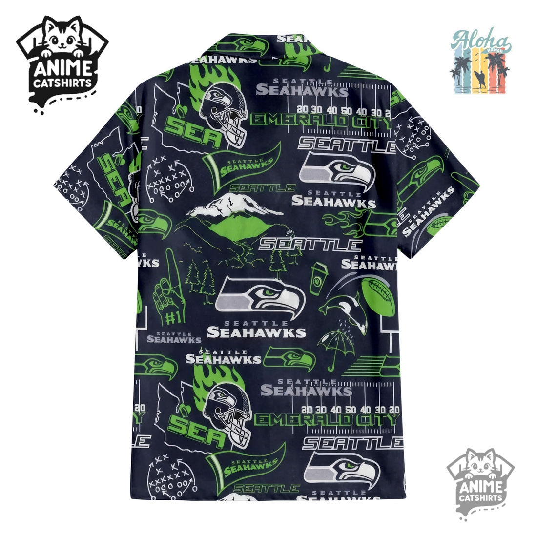 Seattle Seahawks NFL Hawaiian Shirt & Shorts Set Seattle Seahawks NFL Hawaiian Shirt & Shorts Set