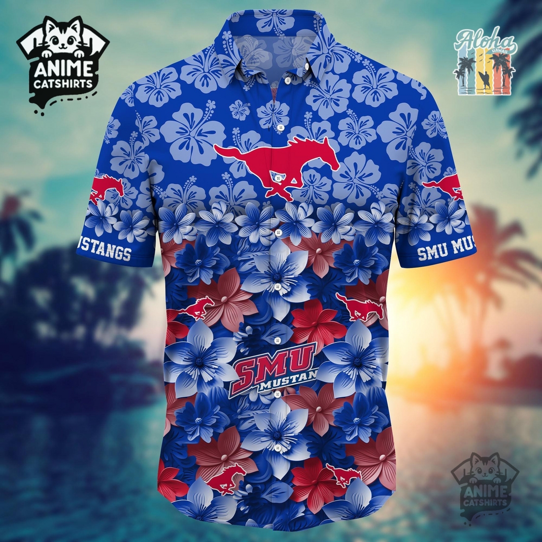 SMU Mustangs 3 Sports Hawaiian Shirt