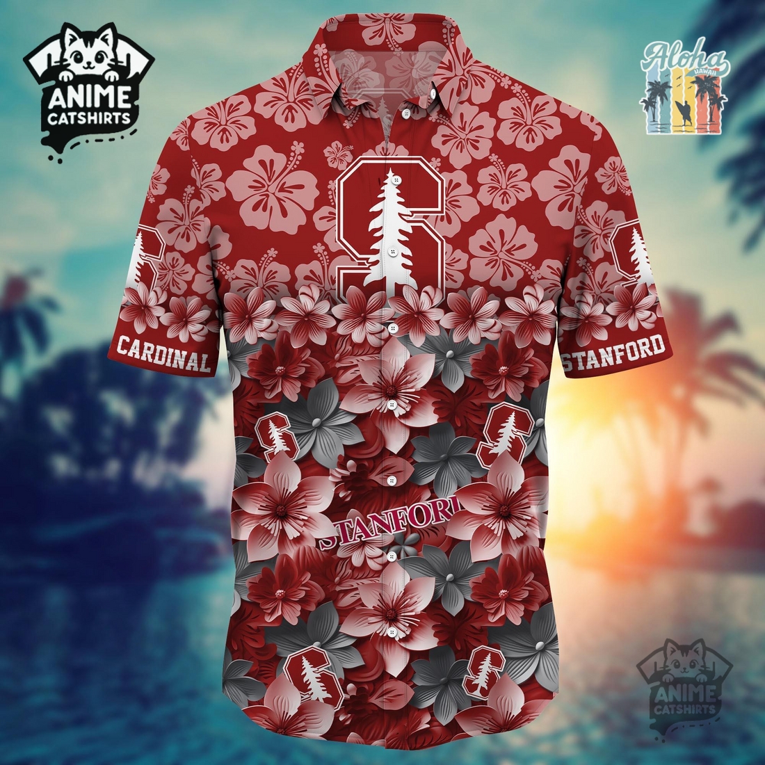 Stanford Cardinal 1 Sports Hawaiian Shirt