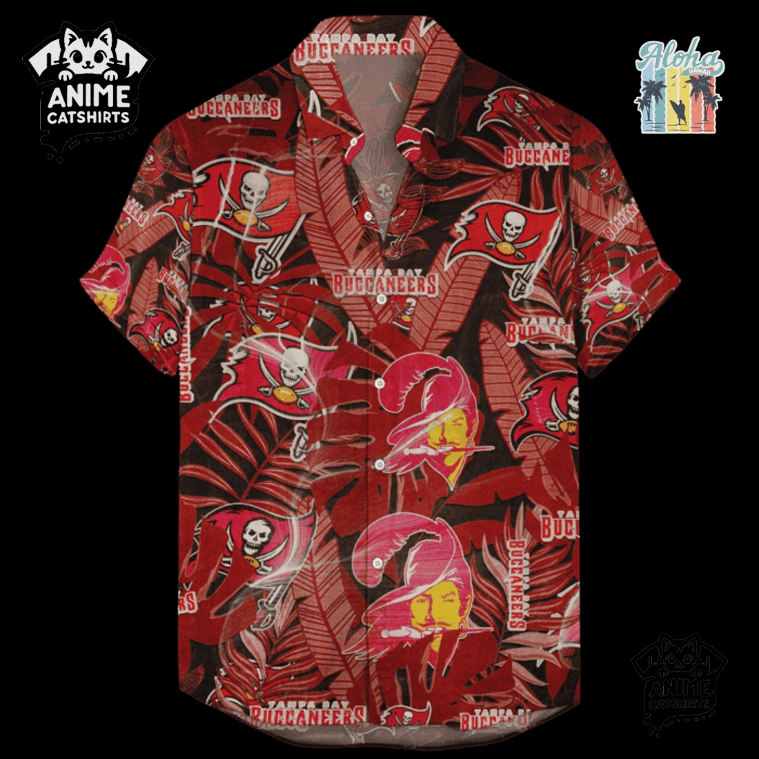 Tampa Bay Buccaneers Retro Logo Revolutions NFL Hawaiian Shirt