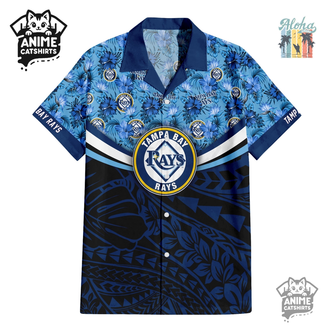 Tampa Bay Rays Hawaiian Shirt & Shorts Set Tampa Bay Rays Hawaiian Shirt & Shorts Set