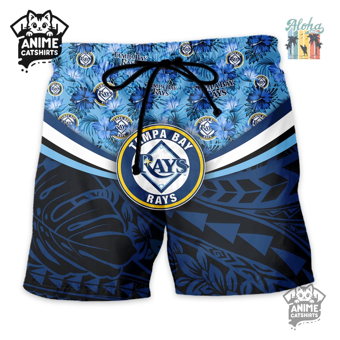 Tampa Bay Rays Hawaiian Shirt & Shorts Set Tampa Bay Rays Hawaiian Shirt & Shorts Set