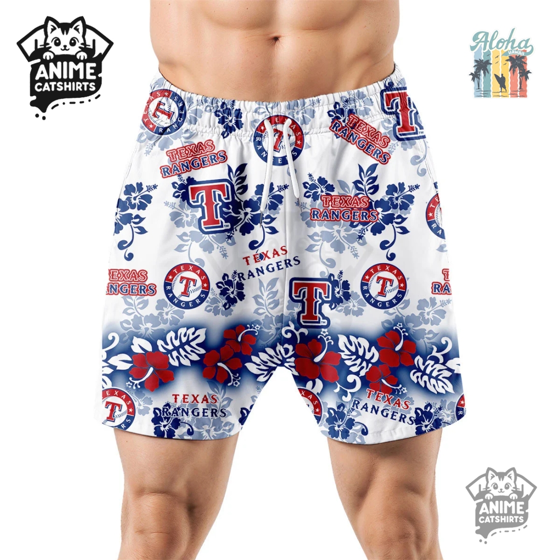 Texas Rangers Aloha Paradise NHL Hawaiian Short