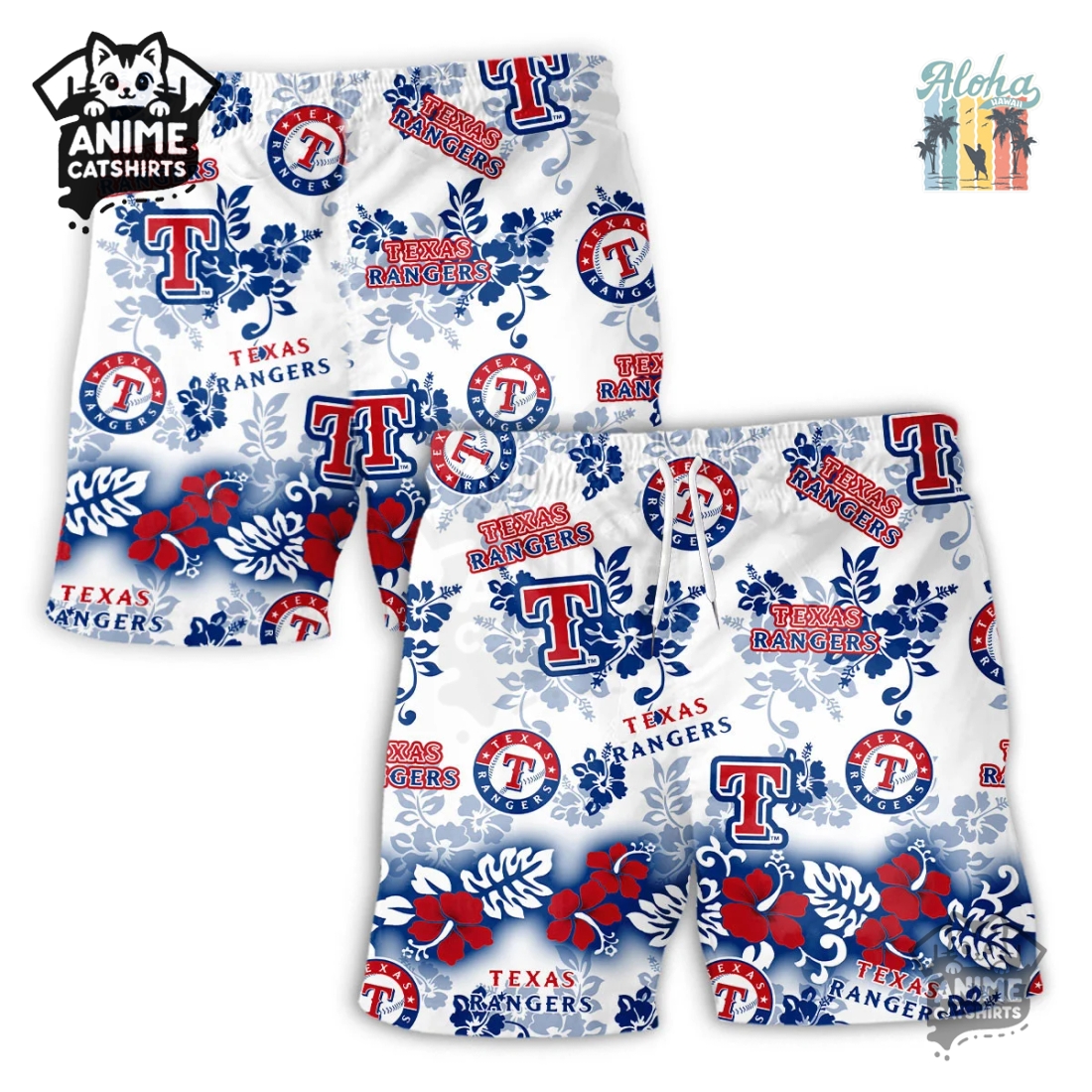 Texas Rangers Aloha Paradise NHL Hawaiian Short