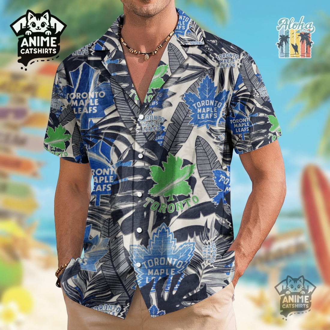 Toronto Maple Leafs Men’s NHL Hawaiian Shirt