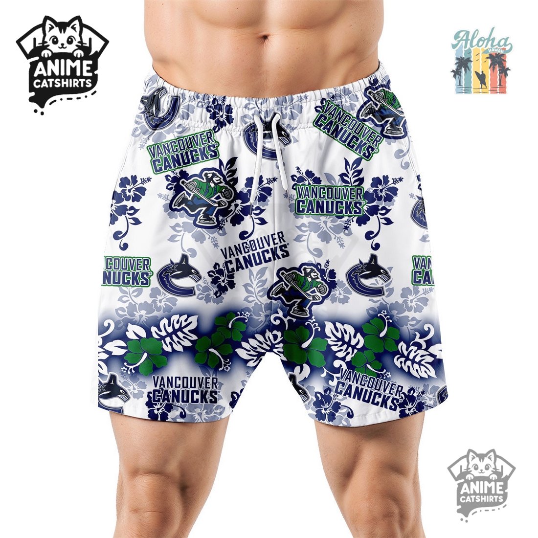 Vancouver Canucks Aloha Paradise NHL Hawaiian Short