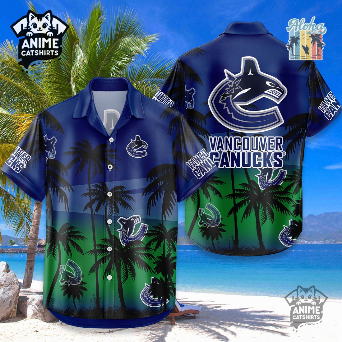 Vancouver Canucks NHL Aloha Shirt