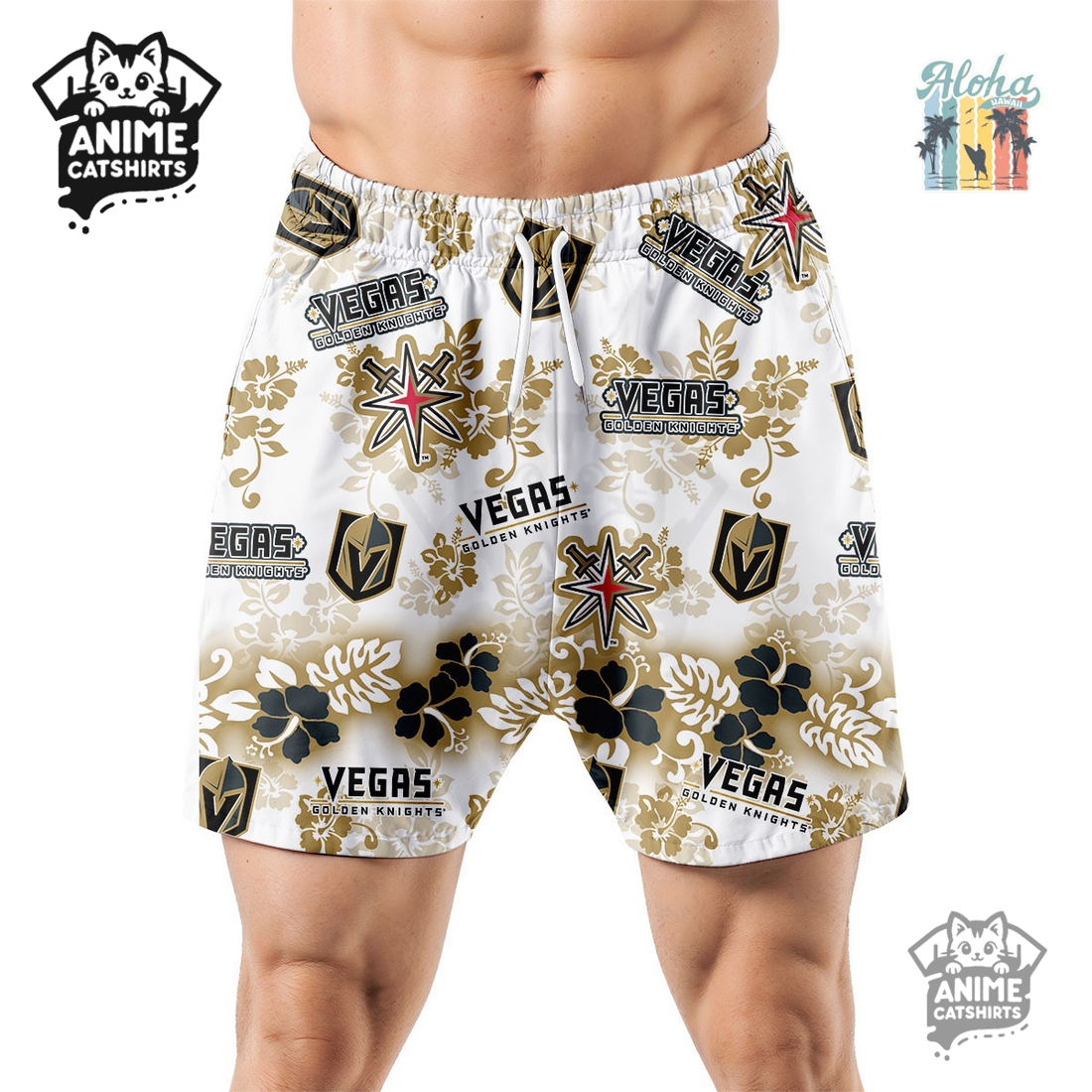 Vegas Golden Knights Aloha Paradise NHL Hawaiian Short
