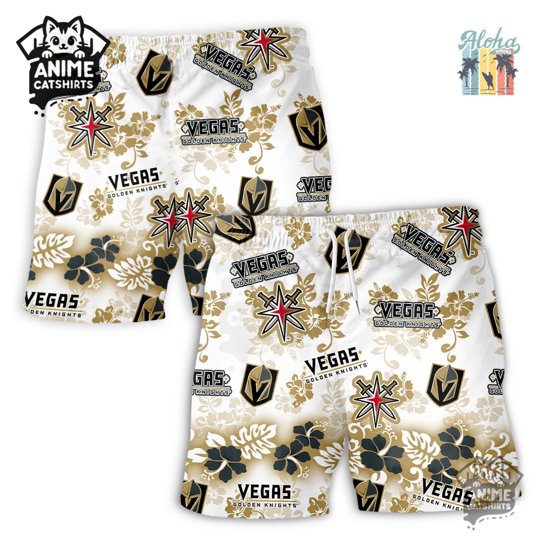 Vegas Golden Knights Aloha Paradise NHL Hawaiian Short