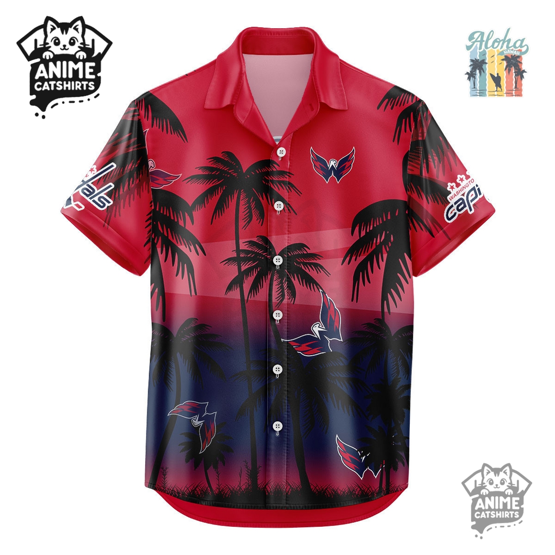 Washington Capitals NHL Aloha Shirt