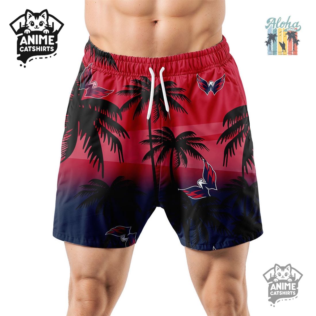 Washington Capitals NHL Aloha Shirt Washington Capitals NHL Aloha Shirt