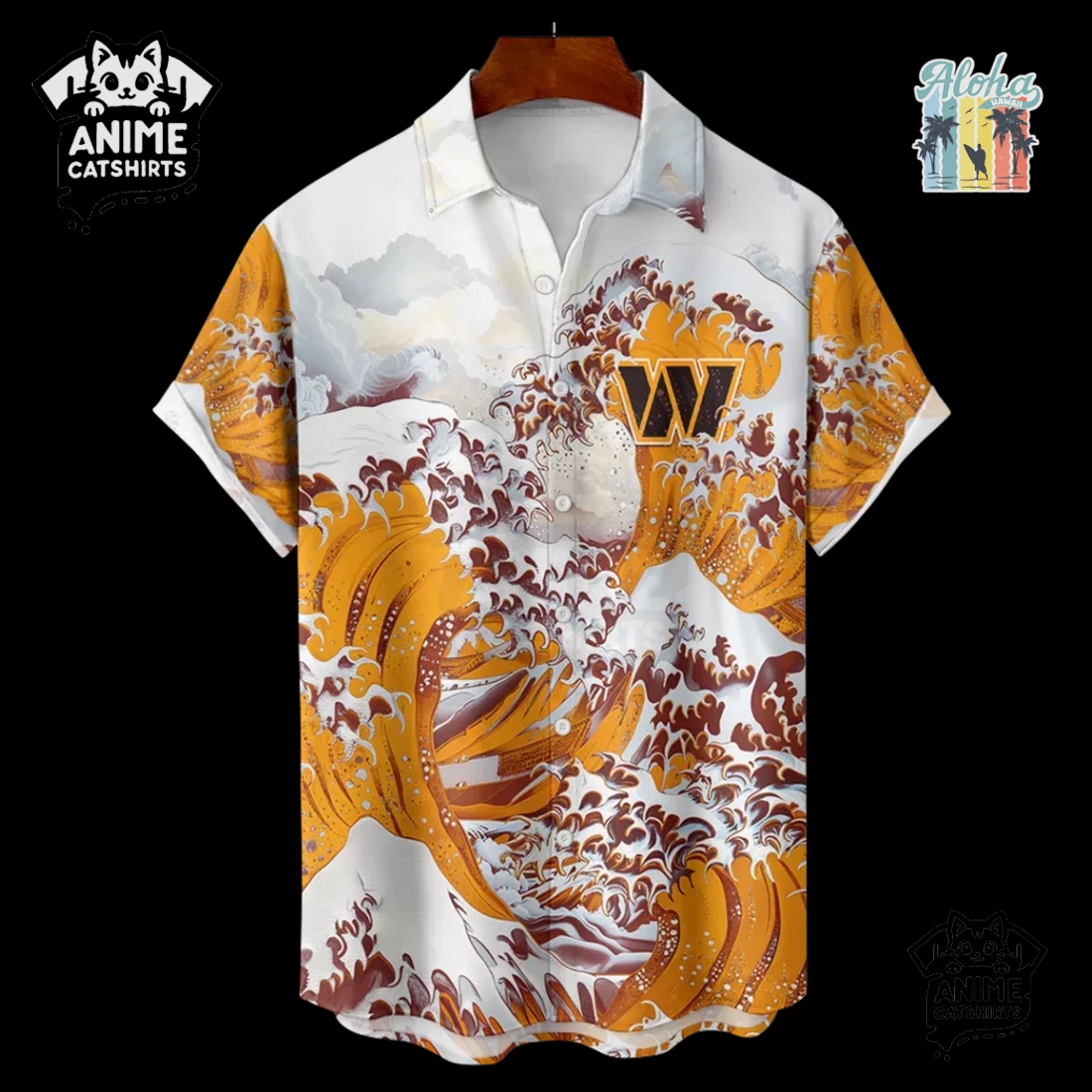Washington Commanders Great Wave NFL Hawaiian Shirt