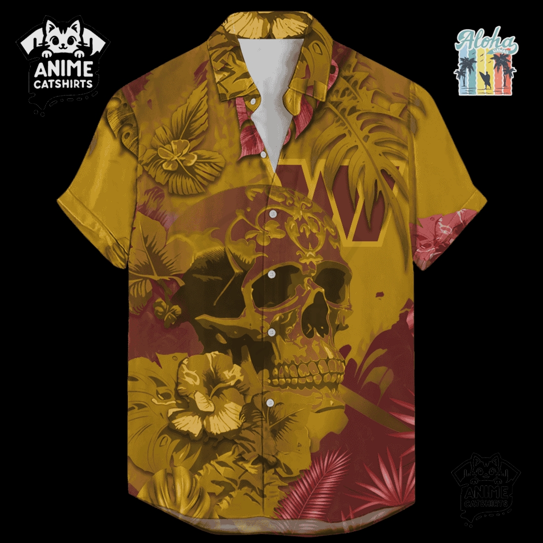 Washington Commanders Signature Skull NFL Hawaiian Shirt