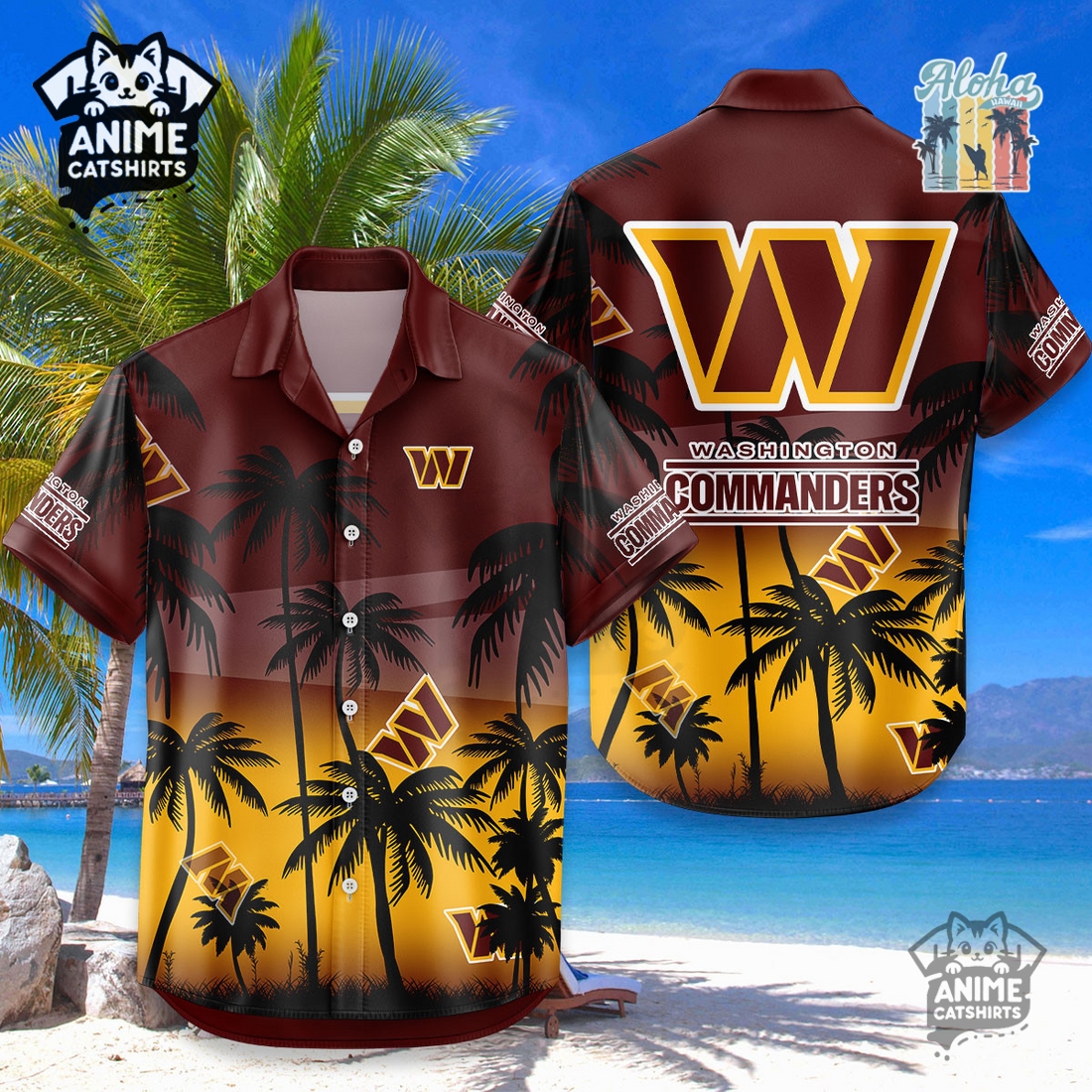 Washington Commanders NFL Aloha Shirt