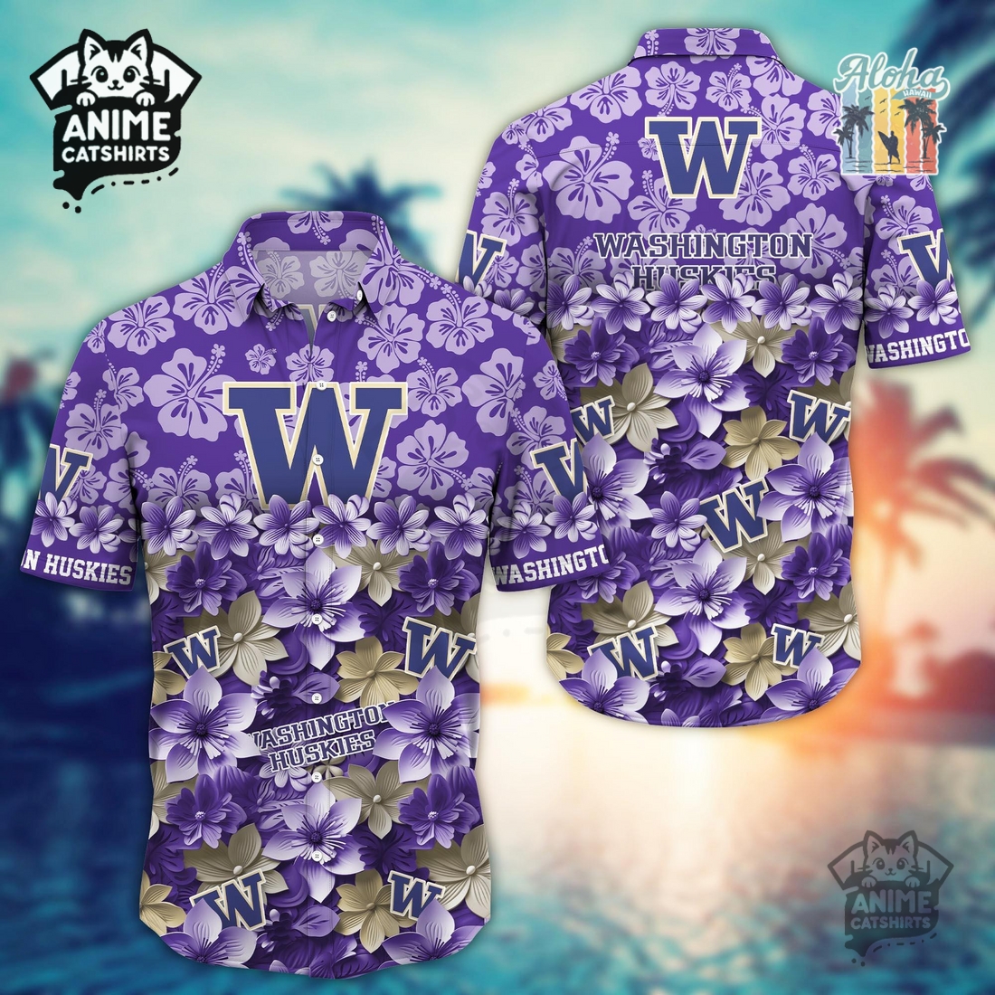 Washington Huskies Sports Hawaiian Shirt
