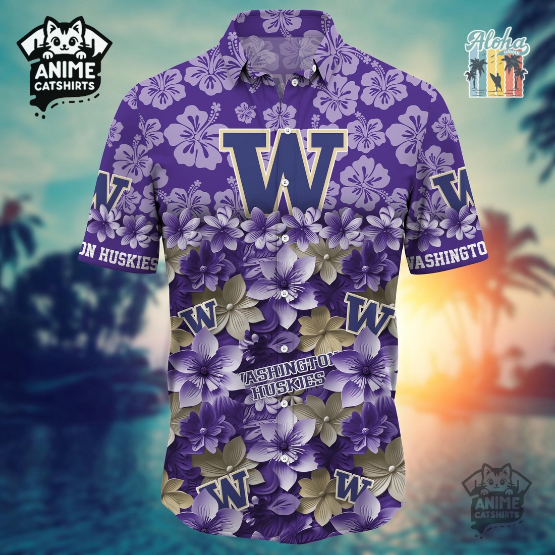 Washington Huskies Sports Hawaiian Shirt