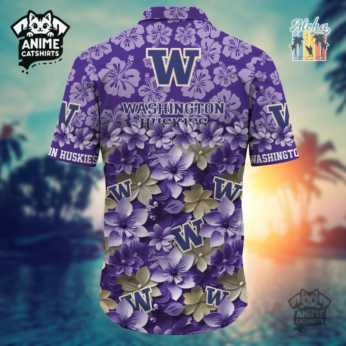 Washington Huskies Sports Hawaiian Shirt Washington Huskies Sports Hawaiian Shirt