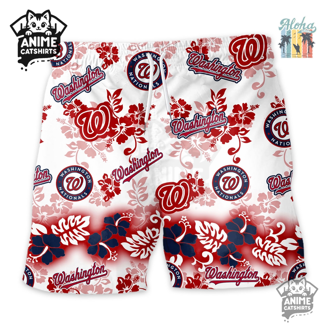 Washington Nationals Aloha Paradise Hawaiian Short Washington Nationals Aloha Paradise Hawaiian Short
