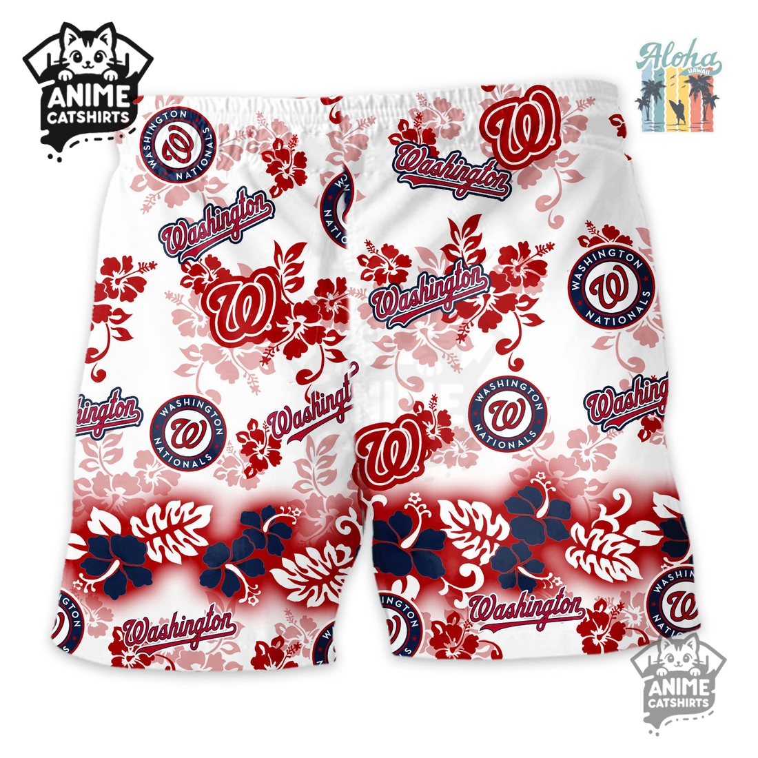 Washington Nationals Aloha Paradise Hawaiian Short Washington Nationals Aloha Paradise Hawaiian Short