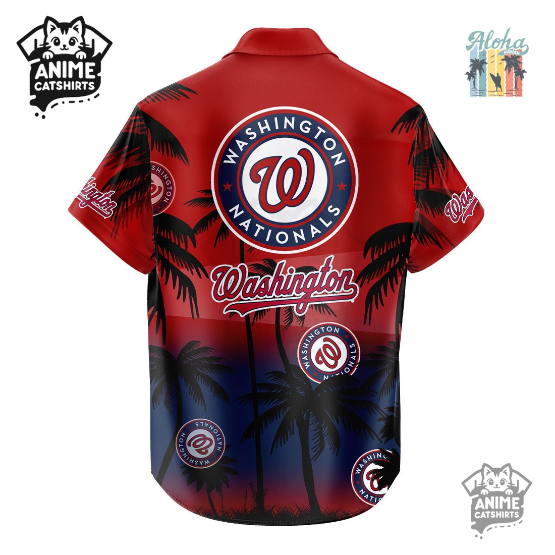 Washington Nationals MLB Aloha Shirt Washington Nationals MLB Aloha Shirt