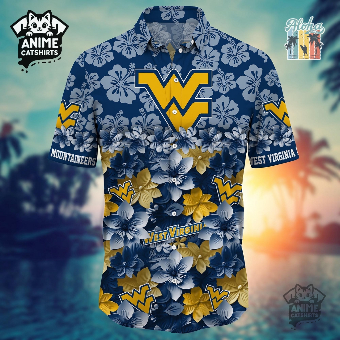 West Virginia Mountaineers Sports Hawaiian Shirt West Virginia Mountaineers Sports Hawaiian Shirt