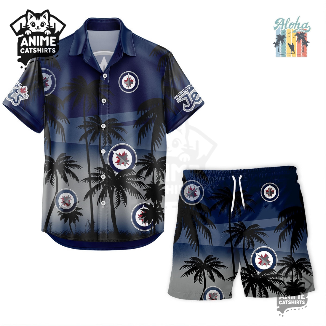 Winnipeg Jets NHL Aloha Shirt Winnipeg Jets NHL Aloha Shirt